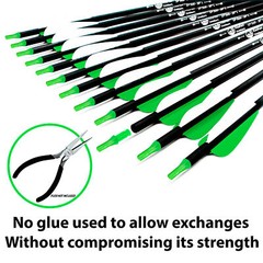 12Pcs Archery Carbon Hunting Target Arrows 30″ spine 500 Recurve & Compound Bows