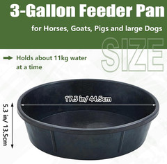 5 Pcs 12 Quart Rubber Feed Pan for Horses, Goats, Dogs, and Livestock