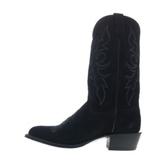 Tony Lama Plano 12″ Suede Round Toe Mens Black Wide Cowboy Western Boots