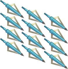 12pcs Archery Broadheads 3 Fixed Blade 100Grain Hunting Arrowheads with One Case