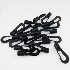 Zelerdo 20 Pack Kayaks Bungee Shock Cord Hook for 3/16 inch 0.7 inches, Black