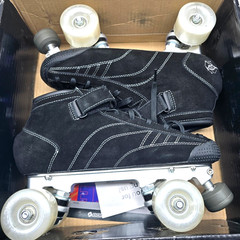 Bont Prostar Roller Skates Black Suede Size 9.5 Glow LED Wheels 83A Outdoor