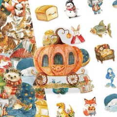 25Pcs Random Cute Fairy Tale Cartoon Animal Fairytale Graffiti Stickers