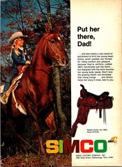 SIMCO Saddle Vintage Print Ad Ephemera Wall Decor NO. 5502 Put Her There, Dad!