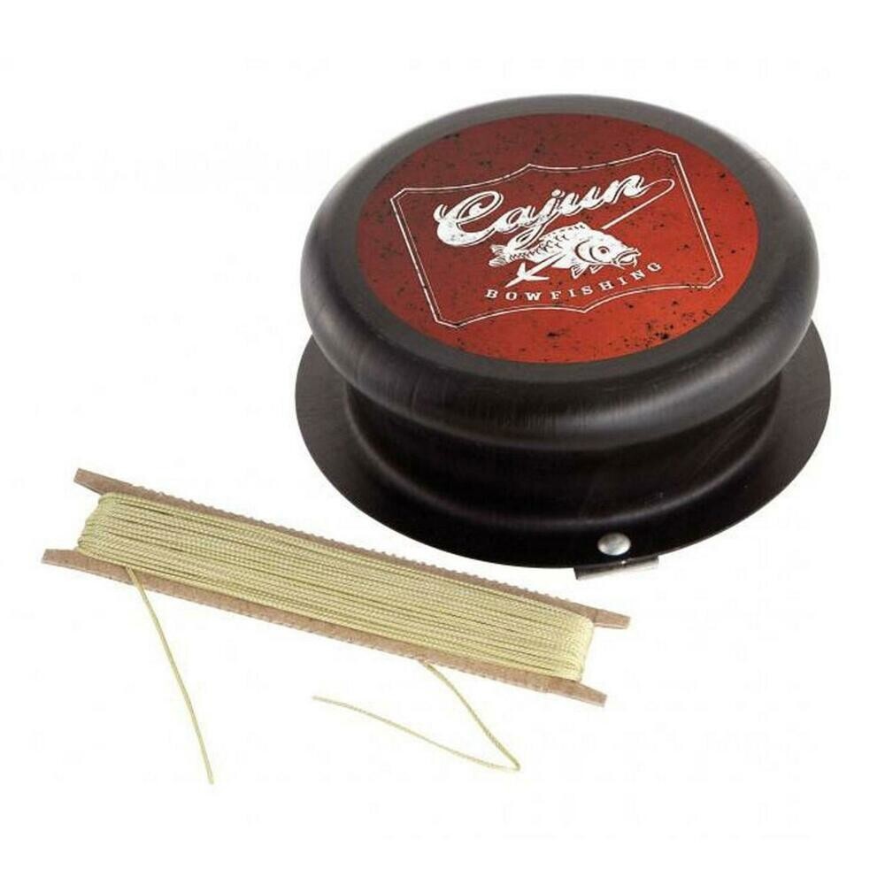 Cajun Bowfishing Screw-on Aluminum Drum Reel with 50′ of 80lbs Test Braided Line