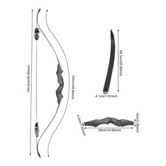45 Lb Recurve Bow Kit For Adults With 12 Hybrid Carbon Arrows Bow Bag Included