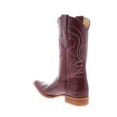 Los Altos Ostrich Leg Boots XXX-Toe Mens Burgundy Wide Cowboy Western Boots