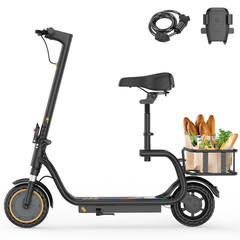 Electric Scooter with Seat Adults 350W 19MPH 15 Mile Range 8.5″ Tires