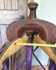 R Bar B Ranch Cutter Saddle 16.5″ Leather Tooled Western Roping Show All Around