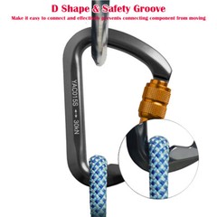 30KN Rock Climbing Carabiner Locking Clip Heavy Duty Tree Arborist Rappel Large