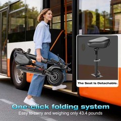 1000W Adult Folding Electric Scooter w/ Seat 48V 13AH 45Miles 25MPH 10″ Off Road