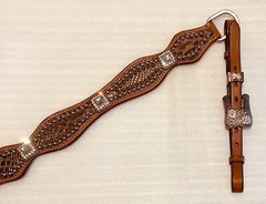 WOW! Bling Western Breast Collar Leather w/Studs, Crystal Conchos & Snake Design