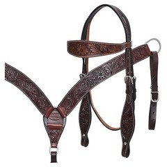 C–SET Western Horse Headstall Breast Collar Set Tack American Leather Hilason