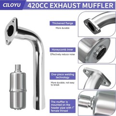 PZ30 30mm Carburetor Exhaust Muffler Stage 2 Kit For Predator 420cc 301cc GX340