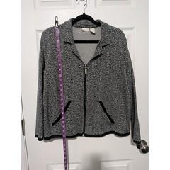 Kim Rogers women’s animal print stretchy zip up jacket Petite XL