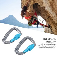 2PCS Compact Locking Carabiners For Outdoor Activities D Shape Popular