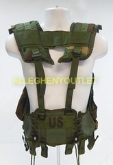 USG Military Enhanced LBV Load Bearing Vest Woodland BDU Camo Tactical Vest MINT