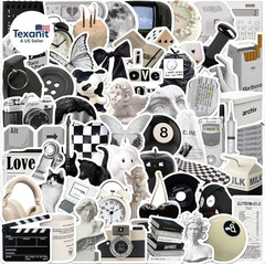 Aesthetic Stickers Black and White Sticker Pack 60PCS, Y2K Sticker for Laptop De
