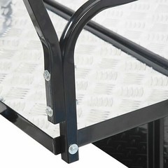 For 1982-2000 Club Car DS Golf Cart Flip Folding Rear Seat Kit w/ Grab Bar black