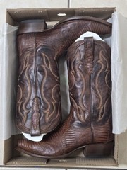 Dan Post Genuine Lizard Western Cowboy Snip Toe Boots Size 9D US