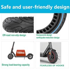 10X2.125 Inch Solid Tires for Electric Scooter, 50/75-6.1 Replacement Wheel,