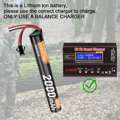 4pcs AIRSOFT BATTERY COMBAT 2S 7.4V 2000mAh 25C Dean Plug Round Softair AEG