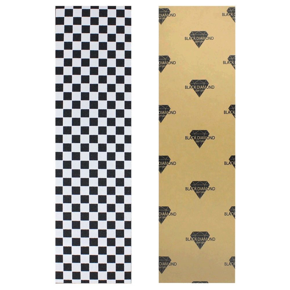 Black Diamond Skateboard Grip Tape Sheet White Checkers 9″ x 33″ Griptape