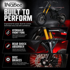 1NaBee STK-02 Electric Dirt Bike 3000W Peak 60V 20.8Ah Off-Road E-Bike Black