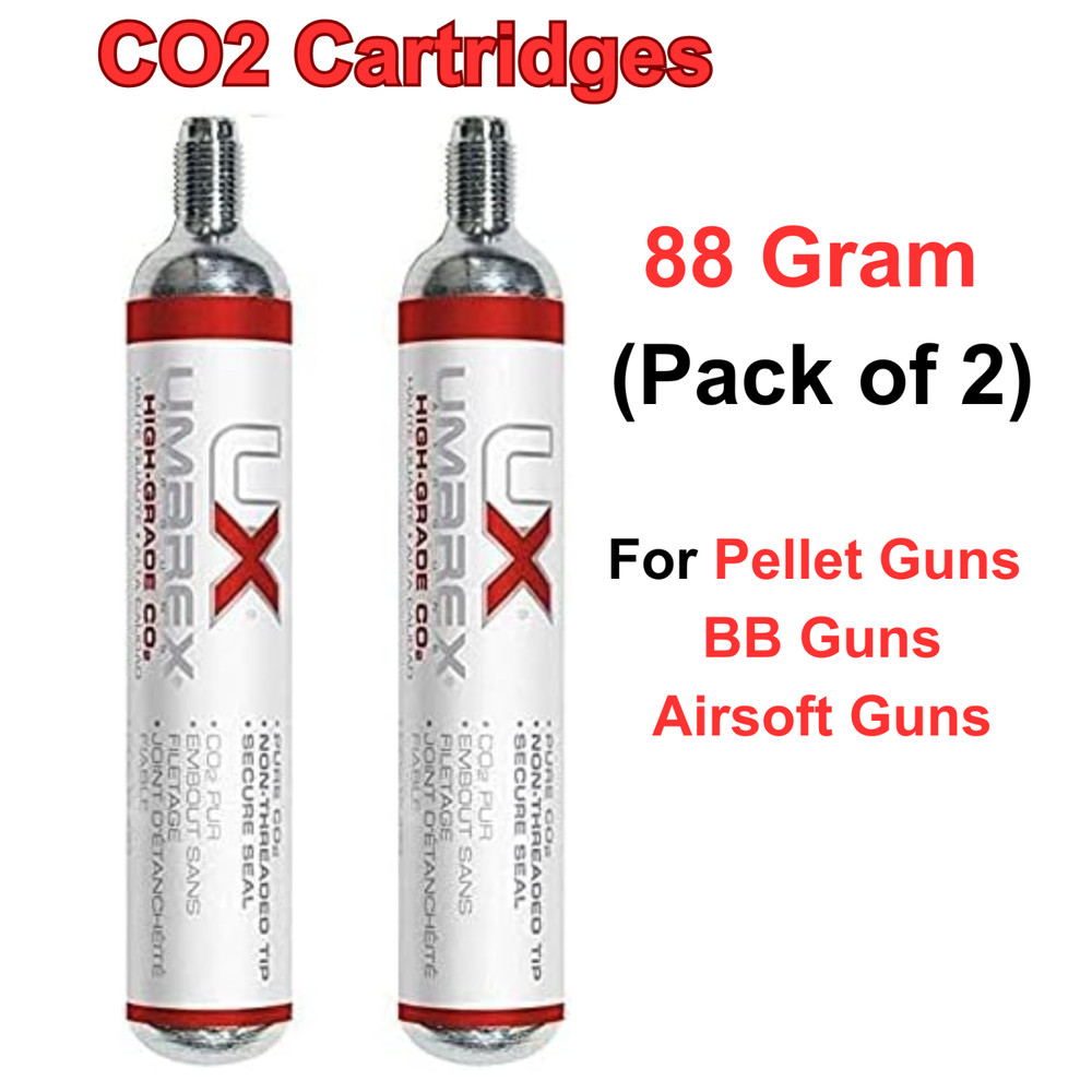 Umarex High-Grade CO2 Cartridges For Airguns BB Guns and Airsoft Guns 88 Gram X2