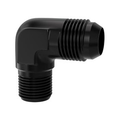 8AN to 3/8″ NPT 90 Degree Black Aluminum Male Fitting YZSTL-8AN-3/8NPT-90
