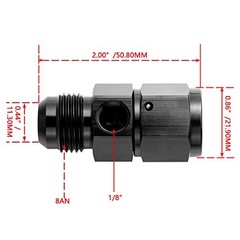 8AN Male Flare to -8 Female Swivel with 1/8 NPT Gauge 8AN with 1/8 NPT Port