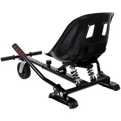 Hoverboard Go-Kart Seat Attachment, Adjustable Frame, Dual Shock Absorber, Black