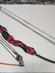 Barnett Compound Bow Set WildHawk Vertigo Orange Red Dual Limb Archery Youth
