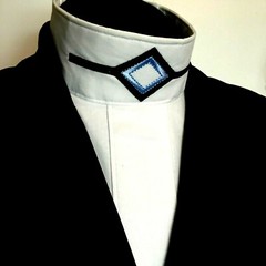 English Hunt Seat Ratcatcher White Show Bib Dickie With Collar Embellishment