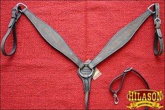 66BH HILASON Western Horse Headstall Breast Collar Set Tack Genuine American