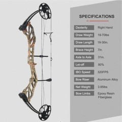 320FPS Hunting Target Compound Bow Right Hand 19-70LBS Adjustable Archery Set