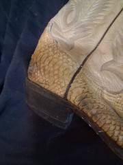 Tony Lama Snakeskin / Leather (?) Western Cowboy Boots Nice Designs