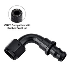 Push Lock Hose Fitting End Black 4PCS 8AN 90 Degree