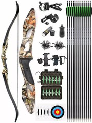 30-50lbs Takedown Recurve Bow Carbon Arrows Kit Archery Target Hunting Shoot