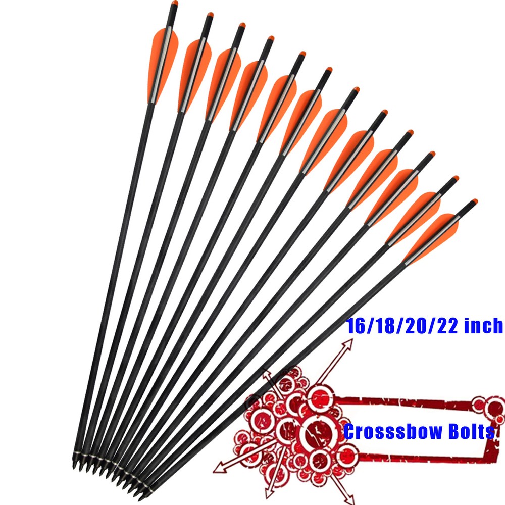16″-22″ Mixed Carbon Arrow Crossbow Bolts for Archery Target Bow Hunting