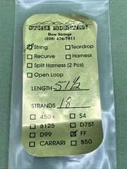 NEW STONE MOUNTAIN FF RECURVE BOWSTRING LENGTH 51 1/2″ 18 STRAND
