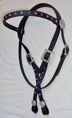 Bridle Headstall Western Beta Bio-thane Bling BLUE Rhinestones Barrel Race