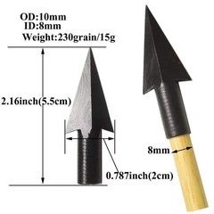 AMEYXGS 6/12pcs 8mm Diameter Metal Traditional Broadheads Archery Glue on Arr…
