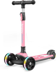 Kick Scooter for Kids Ages 3-10, 3-Wheel Folding Scooter with Adjustable Height,