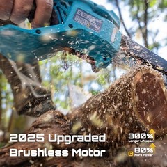 Flagship 8-Inch Cordless Mini Chainsaw, 2026 Upgraded Brushless True Blue