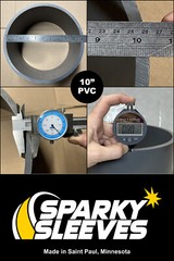 PVC Drift Trike Sleeves 10″ Diameter 7″ Wide 3/8″ Thick with Square 90º Edges
