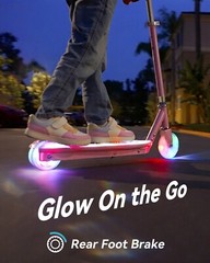 Gyroor KS2 Kids Electric Scooter for 6-12Years with Adjustable Handbar-Pink
