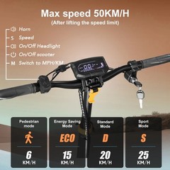 APP Control Adults Electric Scooter 52V/20.8AH 800W 50km/h Dual Suspensation LED