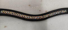 3 row Multi Clear Crystal Stylish Browband Made on Genuine Leather For Horses.