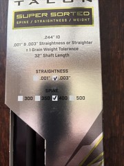 Black Eagle Talon Arrows .003 400 Spine 2.5 in. Shield Cut 6 pk. (NEW LABEL)